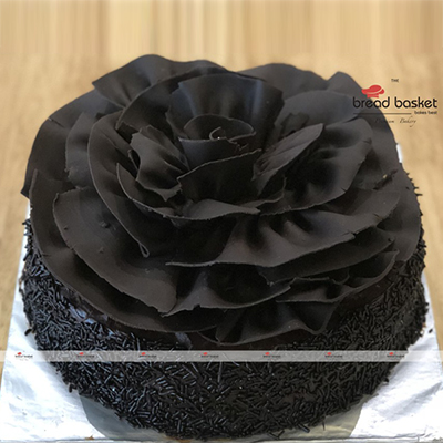 "Flowered Total Chocolate Cake 1.5 Kg (The Bread Basket) - Click here to View more details about this Product
